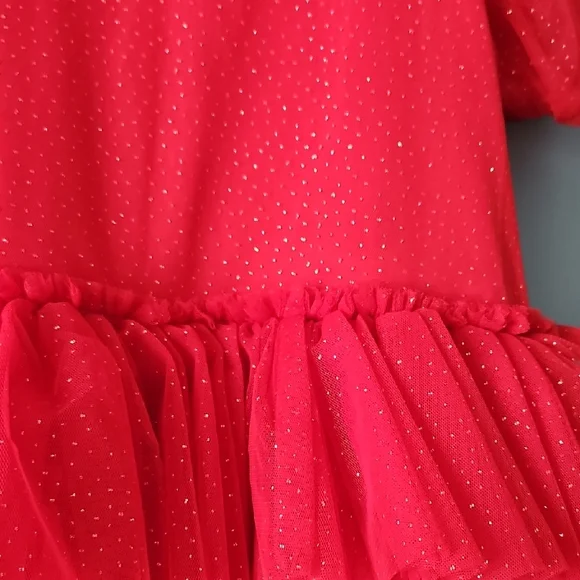 Red Ruffled Kids Tulle Dress - Picture 5 of 14